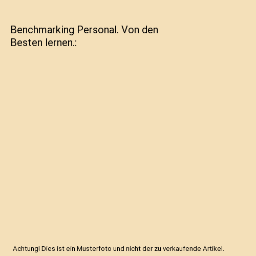 Benchmarking Personal. Von den Besten lernen.