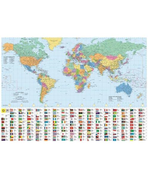 Philip's RGS World Wall Map (with Flags)