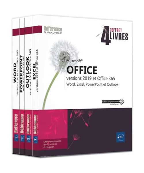 Microsoft® Office (versions 2019 et Office 365) - Coffret de 4 livres : Word, Excel, PowerPoint et Outlook: Coffret en 4 volumes : Word, Excel, Powerpoint et Outlook