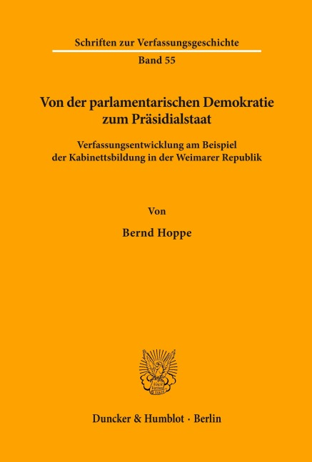 Von der parlamentarischen Demokratie zum Präsidialstaat.