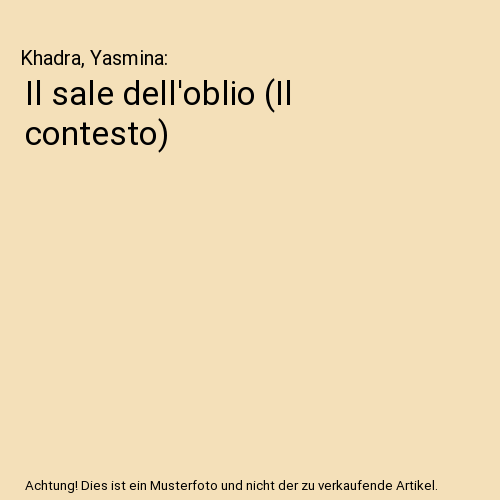 Il sale dell'oblio