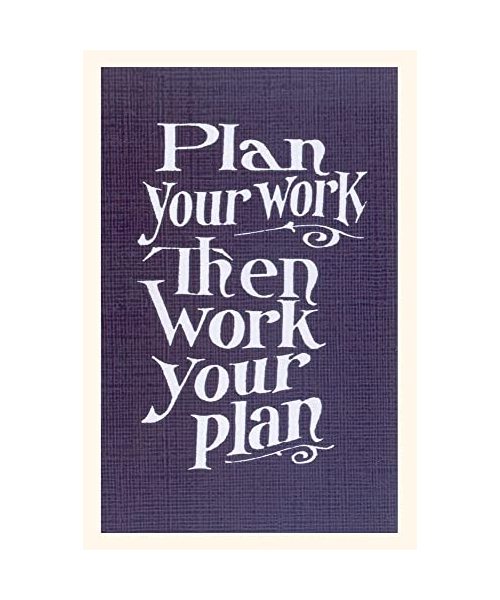 Vintage Journal Plan your Work Slogan