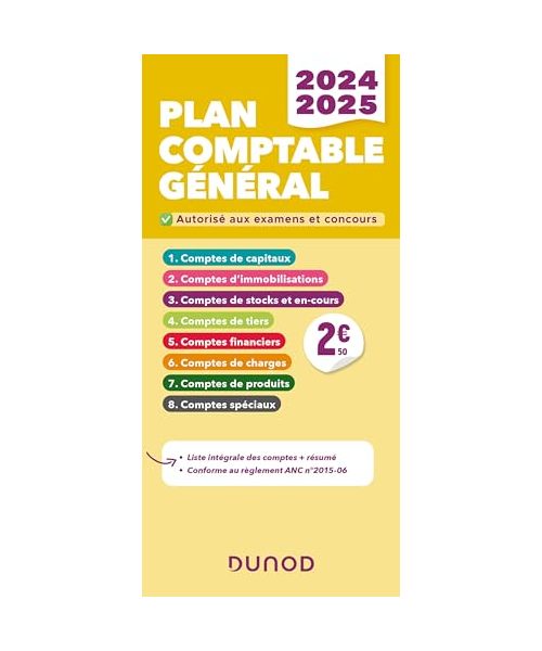 Plan comptable général - PCG - 2024-2025: Liste intégrale des comptes