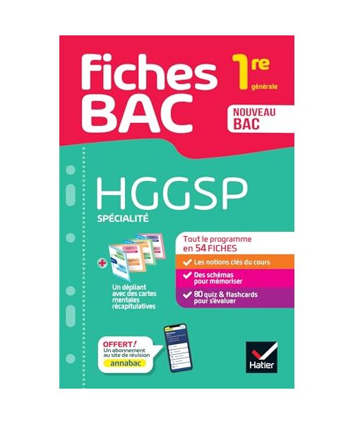 Fiches bac - HGGSP 1re générale (spécialité): tout le programme en fiches de révision détachables