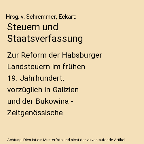 Steuern und Staatsverfassung