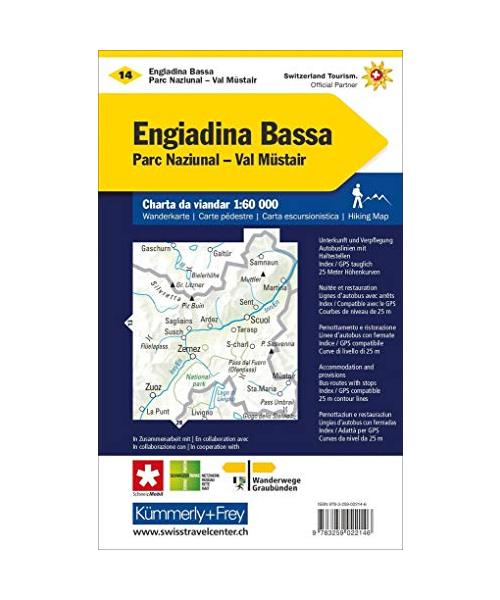 KuF Schweiz Wanderkarte 14 Unterengadin 1 : 60 000