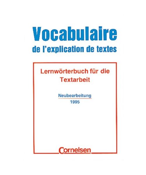 Vocabulaire de l explication de textes