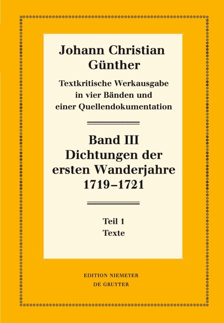 Dichtungen der ersten Wanderjahre 1719-1721