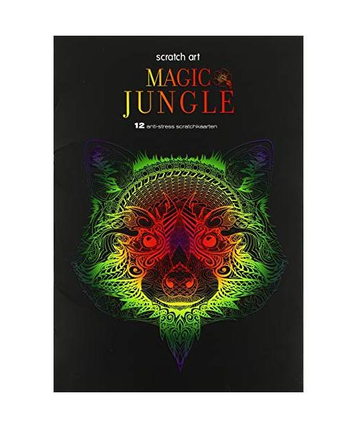 Scratch art Magic Jungle: 12 anti-stress scratchkaarten