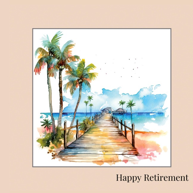 Happy Retirement Guest Book with lined pages (hardback)