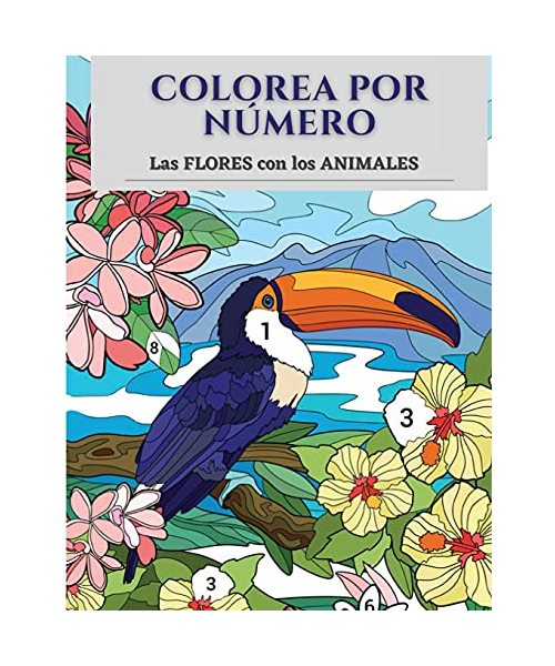 Colorea por número las flores con los animales