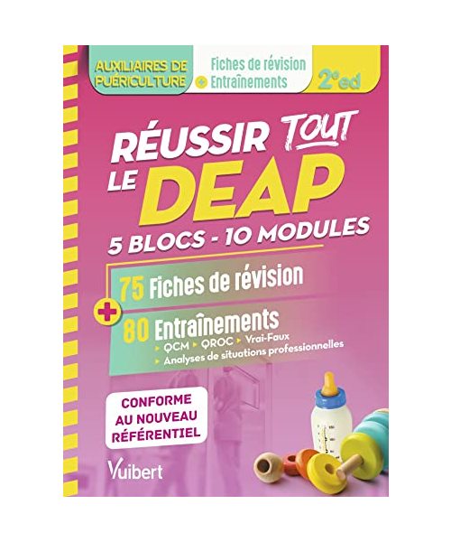 Réussir tout le DEAP en 75 fiches de révision et 80 entrainements - Pour les auxiliaires de puériculture: 5 blocs - 10 Modules - Adapté au nouveau référentiel AP