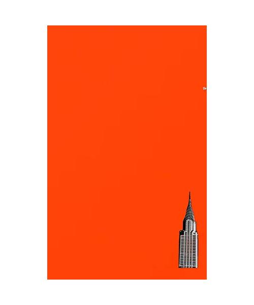 NYC Chrysler building bright orange grid style page notepad $ir Michael limited edition