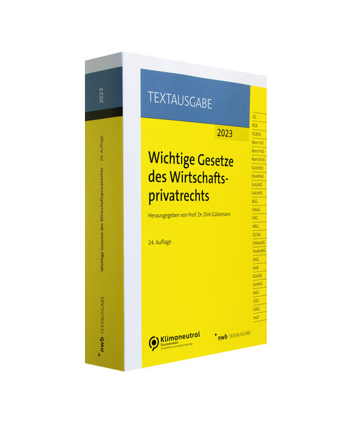 Wichtige Gesetze des Wirtschaftsprivatrechts