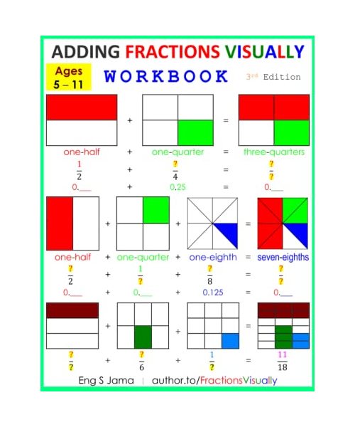 Adding Fractions Visually Workbook Third Edition