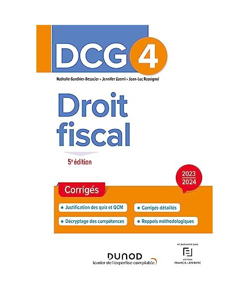 DCG 4 - Droit fiscal - Corrigés 2023-2024