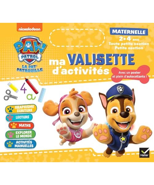 Ma valisette d'activités Maternelle TPS et PS Pat'Patrouille - 2-3 ans: Pour apprendre en s'amusant