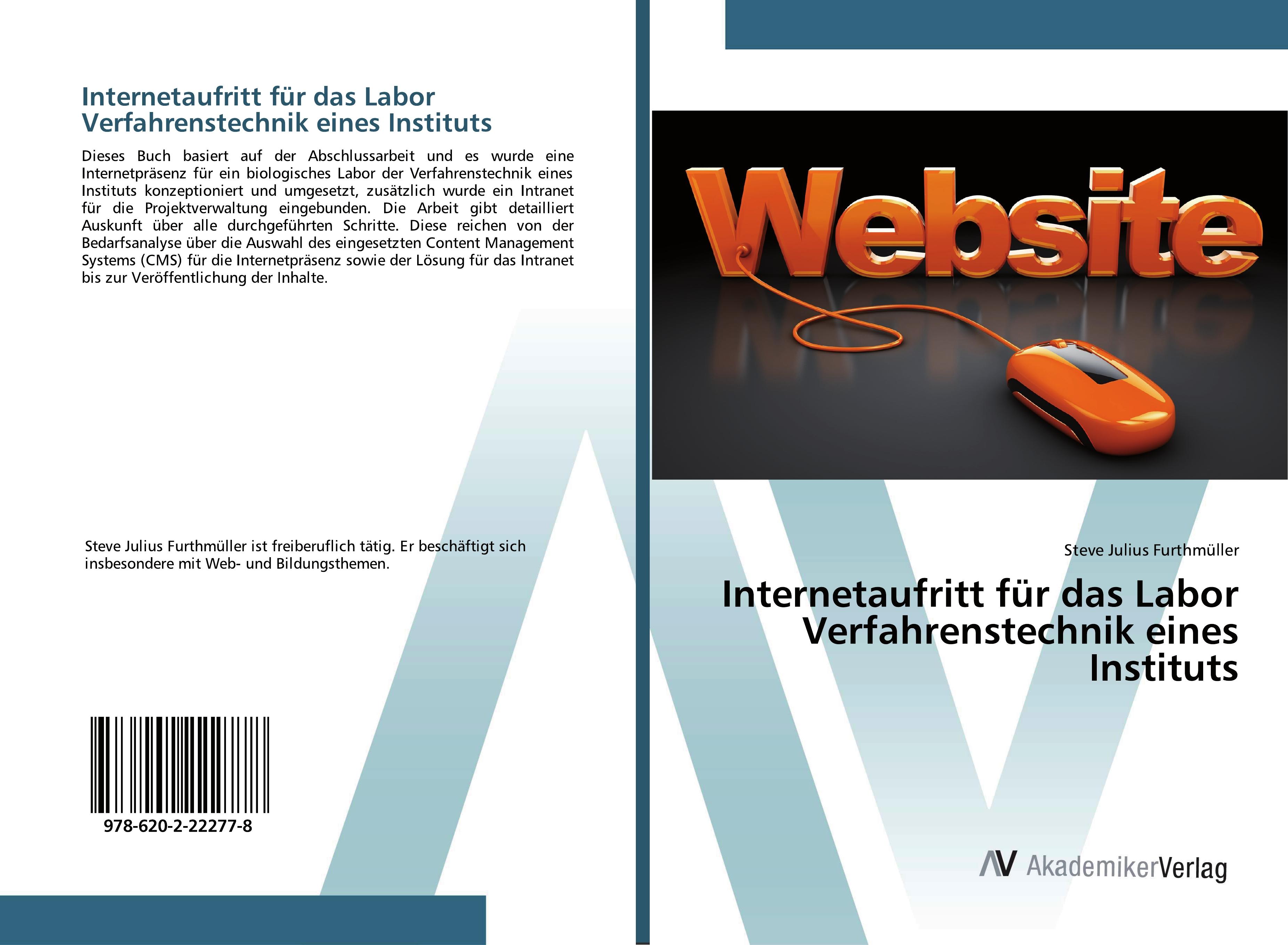 Internetaufritt für das Labor Verfahrenstechnik eines Instituts