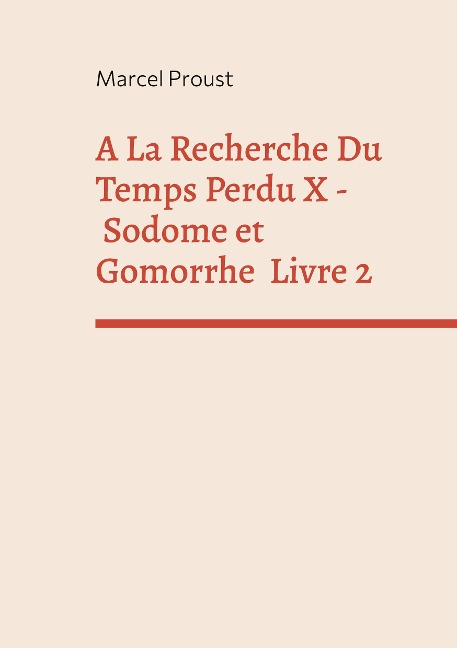 A La Recherche Du Temps Perdu X