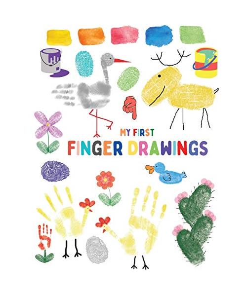 My first finger drawings: Cute animals finger painted, easy to draw for toddlers or small kids
