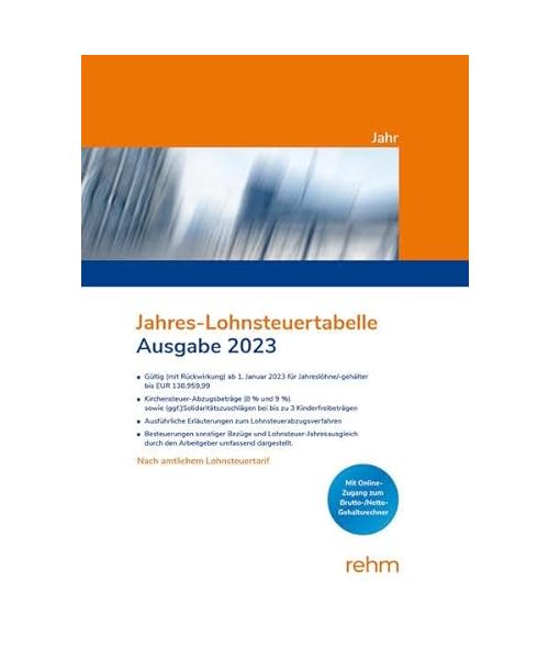Jahres-Lohnsteuertabelle 2023