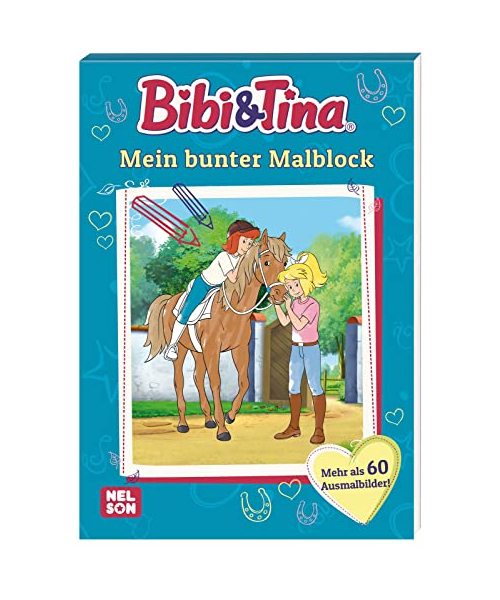 Bibi & Tina: Mein bunter Malblock: Malvorlagen für Jungen und Mädchen ab 4 Jahren