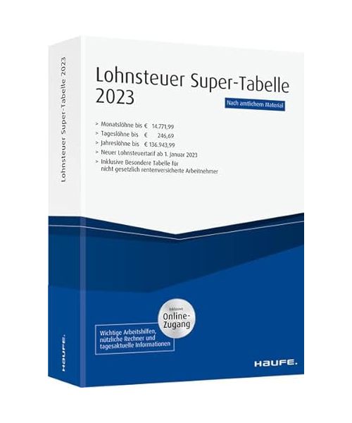 Lohnsteuer-Supertabelle 2023 plus Onlinezugang