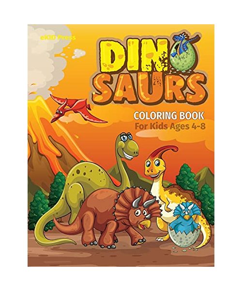 Dinosaurs Coloring Book for Kids Ages 4-8: Cute Dinosaur Coloring Book for Kids Ages 2-4 4-6 4-8 6-8, Great Gift for Boys and Girls, Fantastic Dinosau
