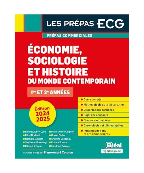 Économie, sociologie et histoire du monde contemporain 2024-2025: 1re et 2e années
