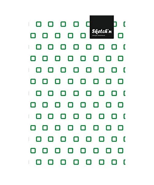 Sketch'n Lifestyle Sketchbook, (Cubes Pattern Print), 6 x 9 Inches, 102 Sheets (Green)