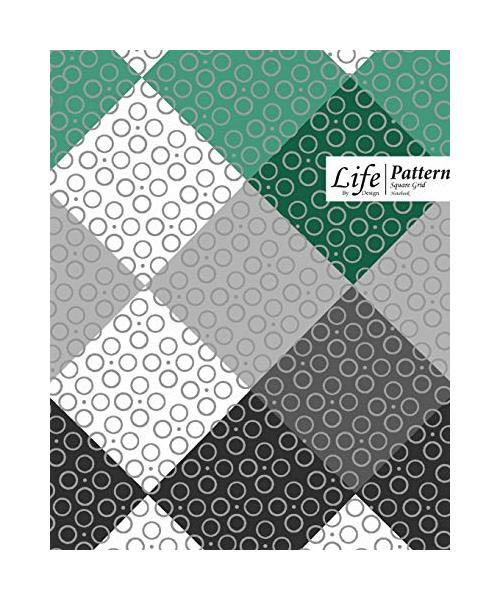 Chekered Bubbles Square Grid, Quad Ruled, Composition Notebook, 100 Sheets, Large Size 8 x 10 Inch Olive Green Cover