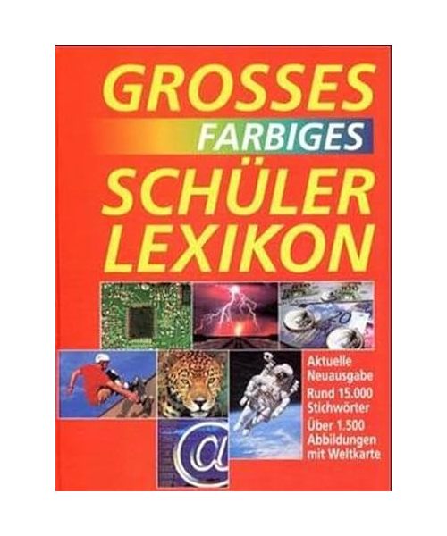 Grosses farbiges Schülerlexikon mit Weltkarte