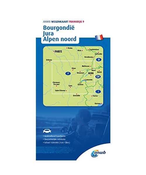 Bourgondië,Jura,Alpen noord 9 ANWB wegenkaart