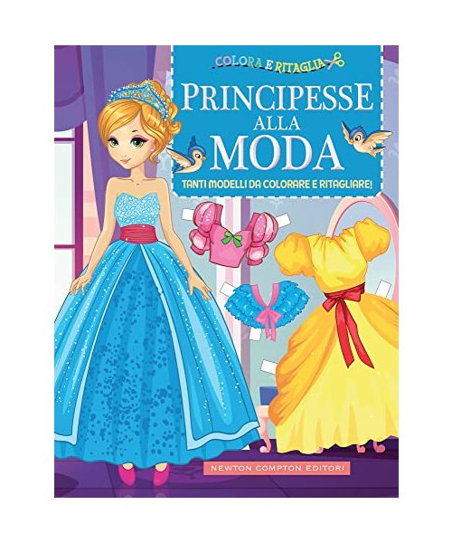 Colora e ritaglia. Principesse alla moda