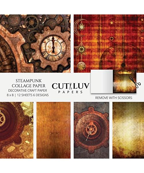 Steampunk Collage Paper for Scrapbooking