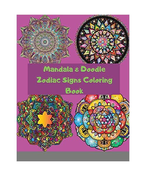 Mandala & Doodle Zodiac Signs Coloring Book