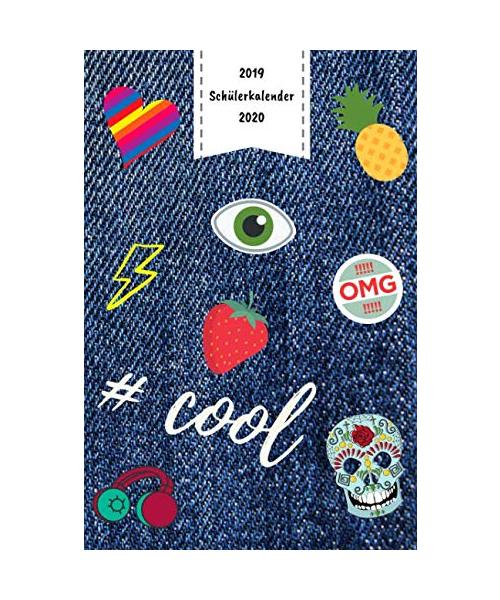 Schülerkalender 2019 / 2020: Hausaufgabenheft - Schulplaner für 1 Schuljahr | Terminkalender von August 2019 - Juli 2020 | Wochenplaner - 1 Woche pro Seite |  | A5 Schultimer | Design: Sticker