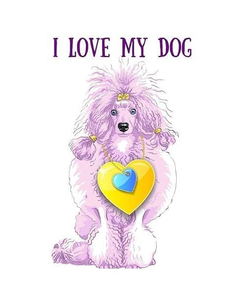 I love my dog: Unlined Cute COLORED PAGES Journal Notebook to Write in for dog lovers- Colored Pages Notebook with unique dog illustr
