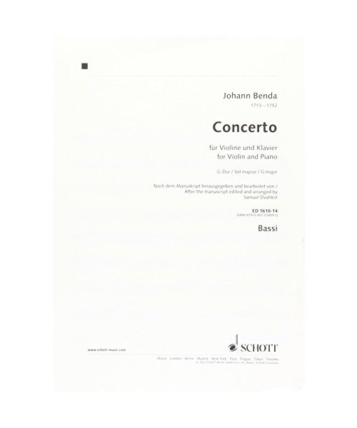 Concerto G-Dur: Violine und Streichorchester. Kontrabass.