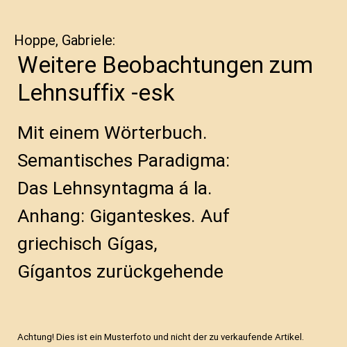 Weitere Beobachtungen zum Lehnsuffix -esk