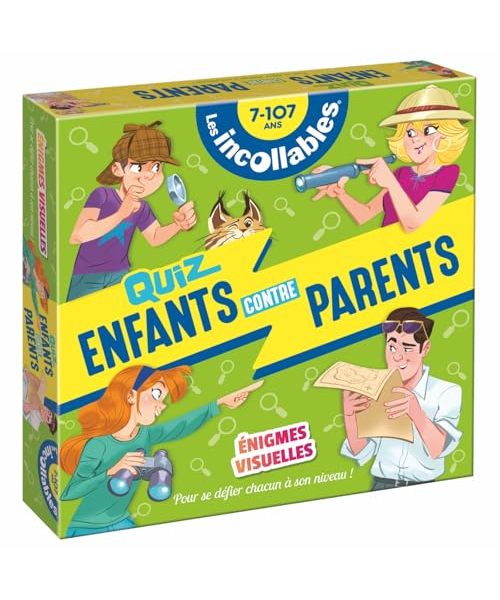 Boîte Quiz - Incollables - Enfants vs Parents - Énigmes Visuelles: Énigmes visuelles