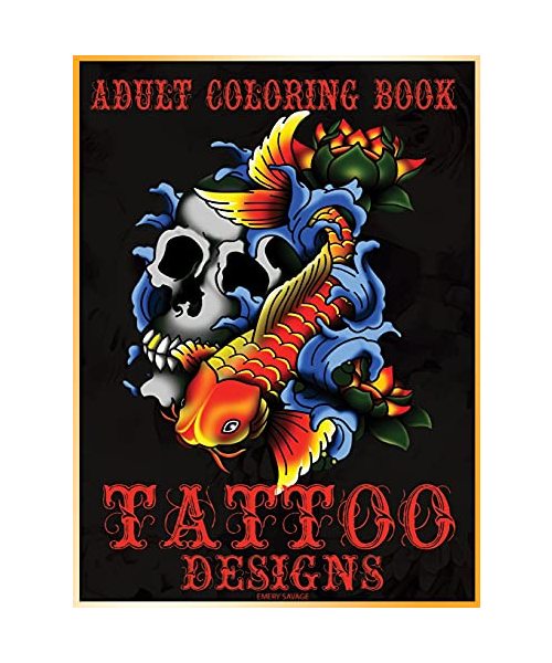 Adult Coloring Book Tattoo Designs: Mythical Creatures Coloring Book Gothic Dark Fantasy Coloring book featuring Snake Tattoo, Sugar Skulls, Animals,