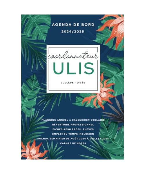 Agenda de bord 2024/2025 - coordonnateur ULIS: Carnet de bord coordonnateur collège - lycée
