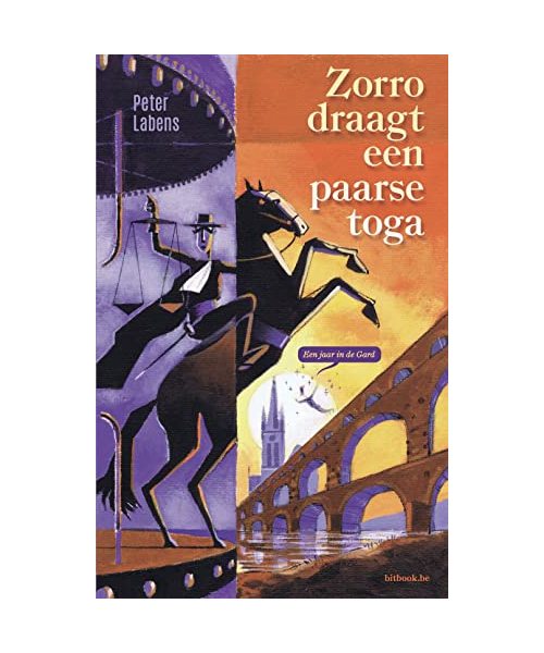 Zorro draagt een paarse toga